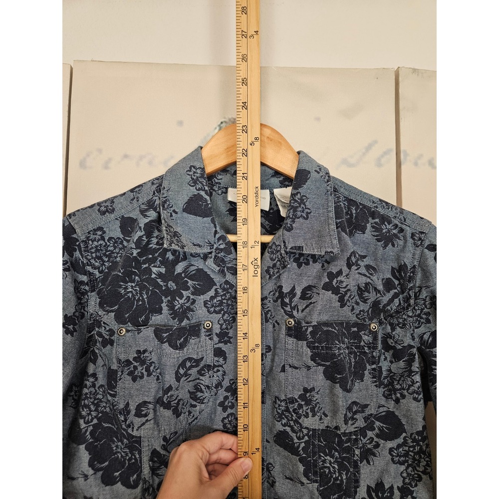 Liz Claiborne Lizwear Jeans Blue Floral Cropped Denim Jacket Womens Medium 8491 - Picture 6 of 7